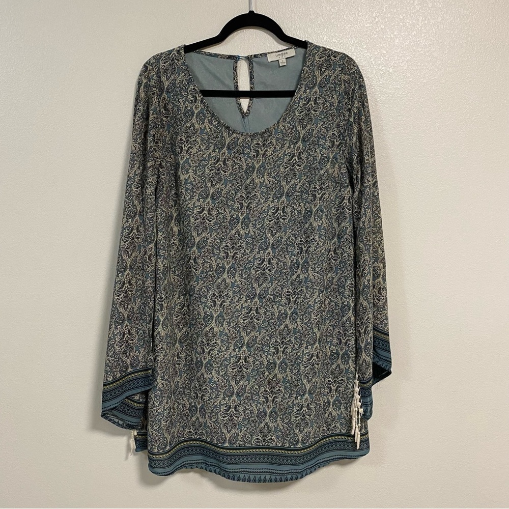 Umgee Paisley Print Boho Tunic Top Size Large